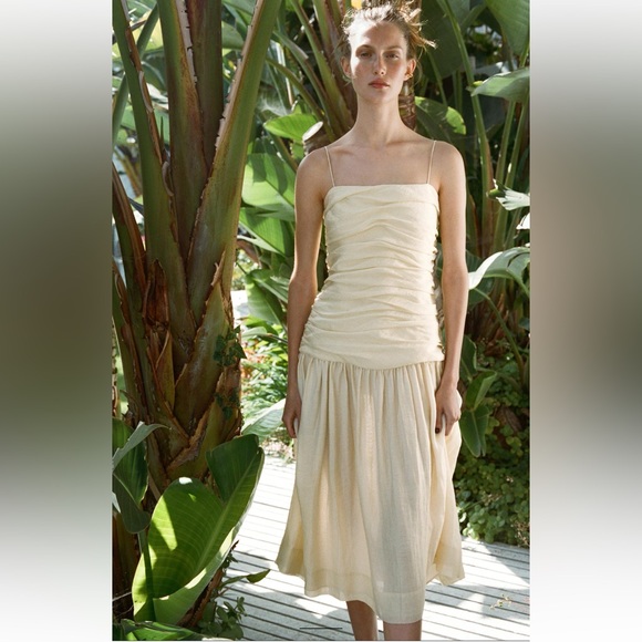 ZARA DRAPED MIDI DRESS ZW COLLECTION - Picture 2 of 10